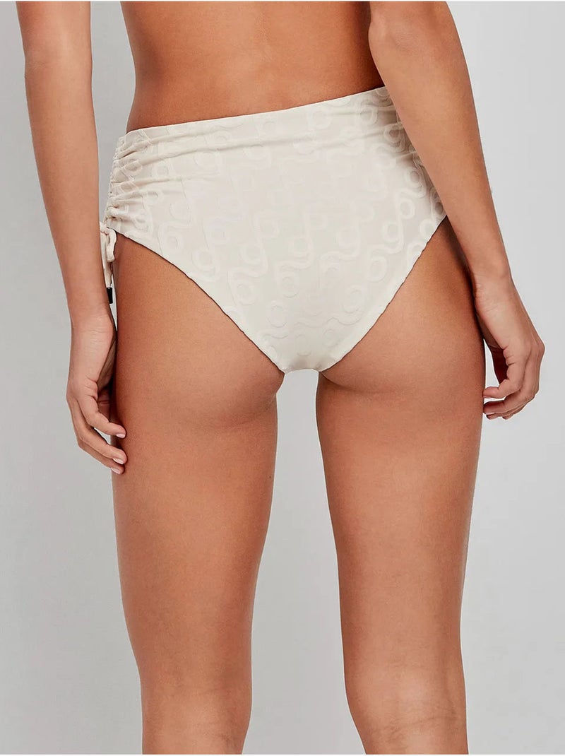 Culotte bikini taille haute à imprimé géométrique Beige - Kiabi