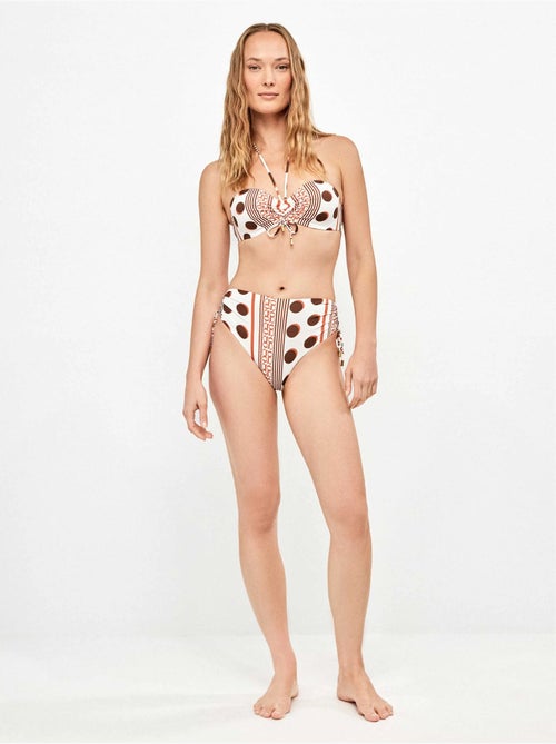Culotte bikini taille haute imprimé monogramme - Kiabi Culotte bikini taille haute imprimé monogramme - Kiabi