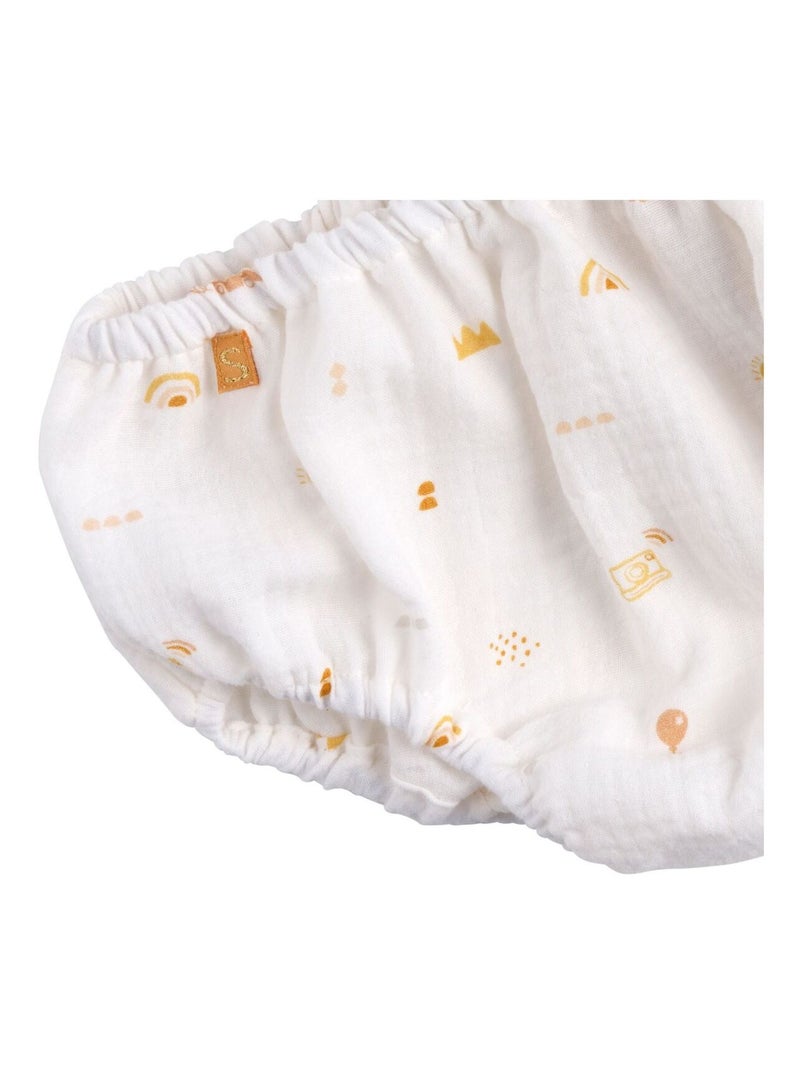 Culotte bloomer Bébé en coton lot de 2 - SAUTHON Blanc Jaune - Kiabi
