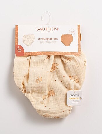 Culotte bloomer Bébé en coton lot de 2 - SAUTHON