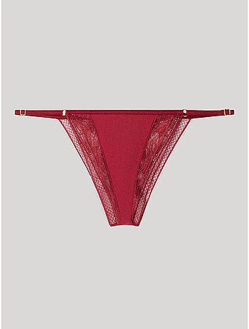 Culotte brésilien à lacets en dentelle florale
