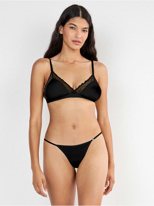 Culotte brésilien fine dentelle à lanière - Kiabi Culotte brésilien fine dentelle à lanière - Kiabi