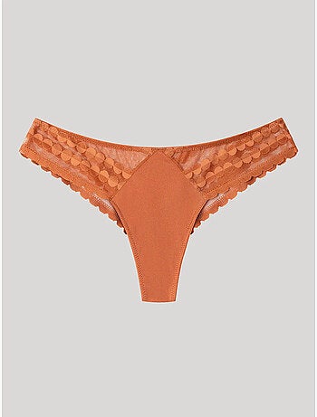 Culotte brésilienne en dentelle et microfibre