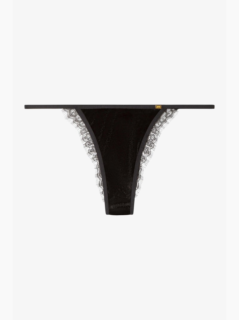 Culotte brésilienne en velours Noir - Kiabi