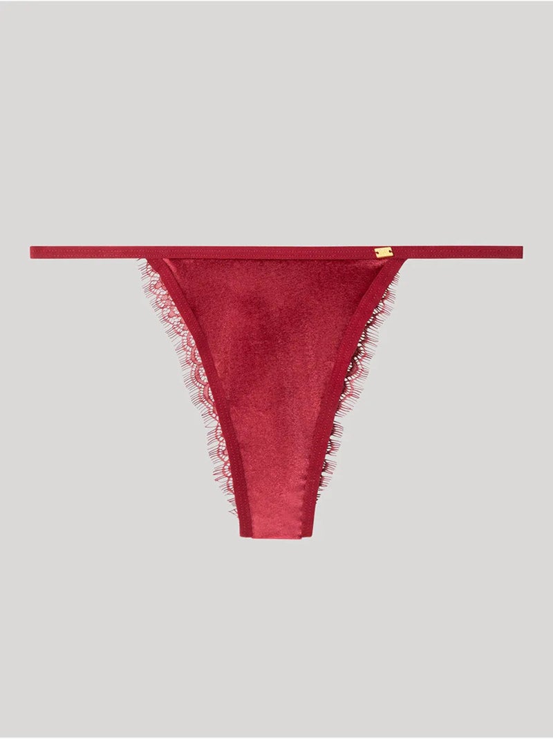 Culotte brésilienne en velours Rouge - Kiabi