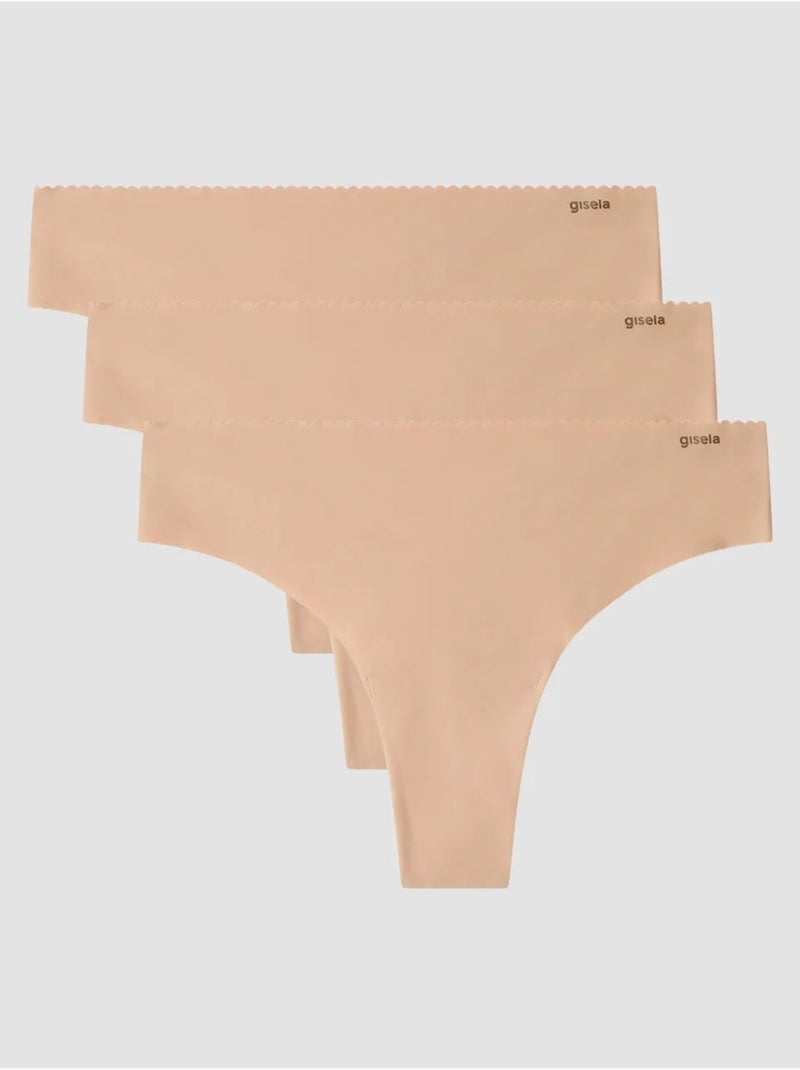 Culotte brésilienne invisible en microfibre Rose - Kiabi