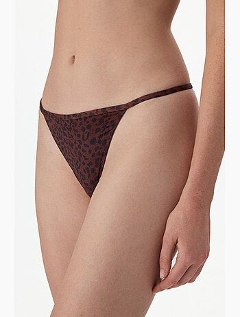 Culotte brésilienne micro femme en dentelle imprimée penti