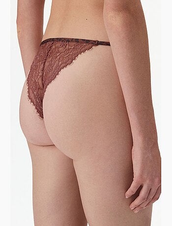 Culotte brésilienne micro femme en dentelle imprimée penti