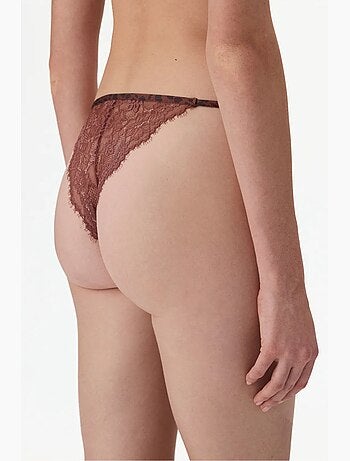 Culotte brésilienne micro femme en dentelle imprimée penti