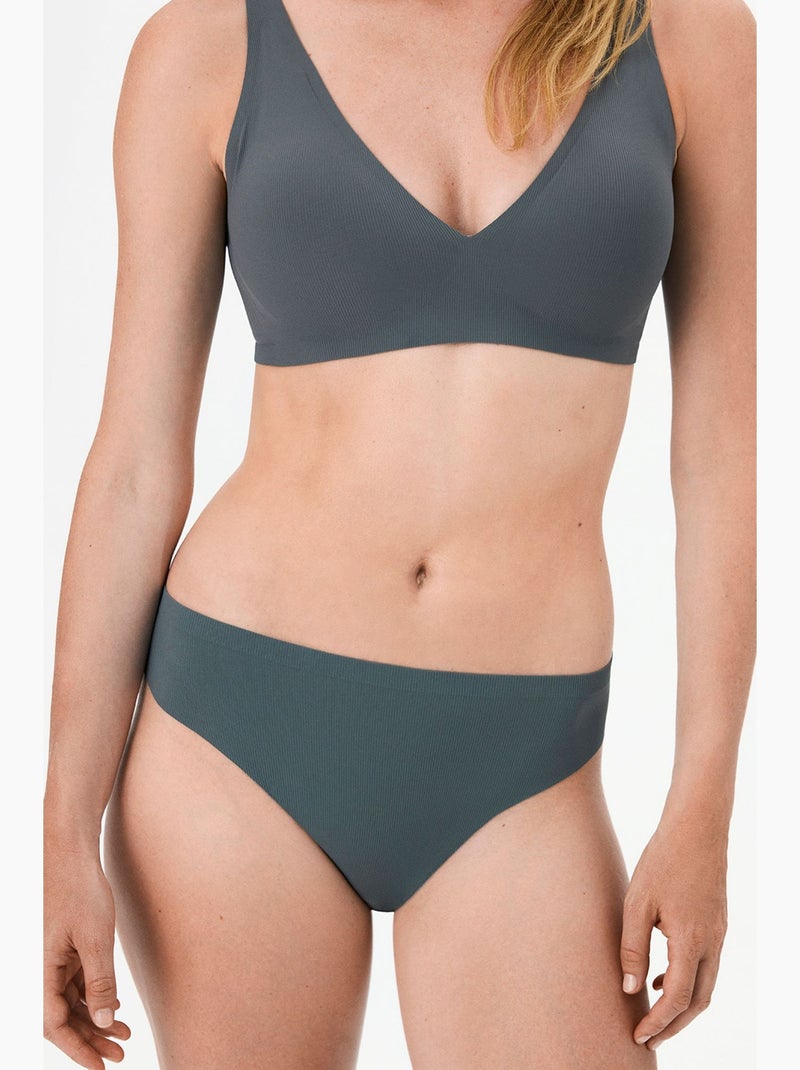 Culotte brésilienne sans traces penti Gris Noir - Kiabi