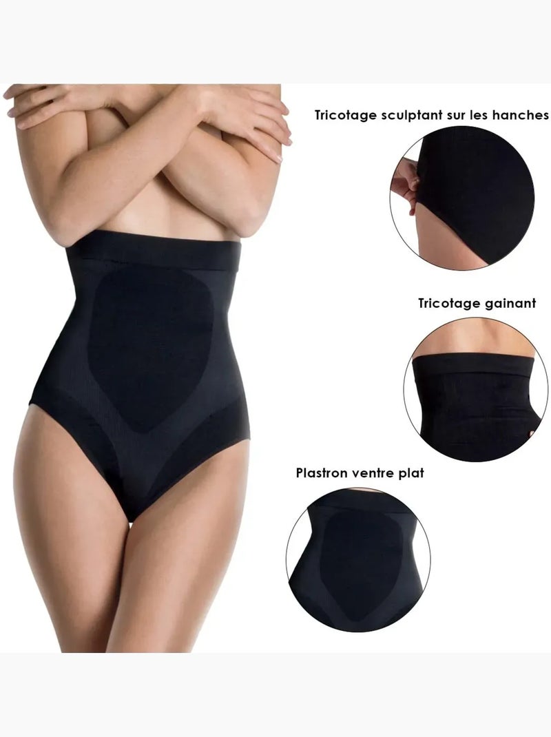 Culotte Ceinture Gainante avec Actifs Minceur Noir - Kiabi