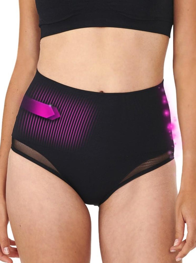 Culotte ceinture minceur en résille So'Slim pour femme Noir - Kiabi