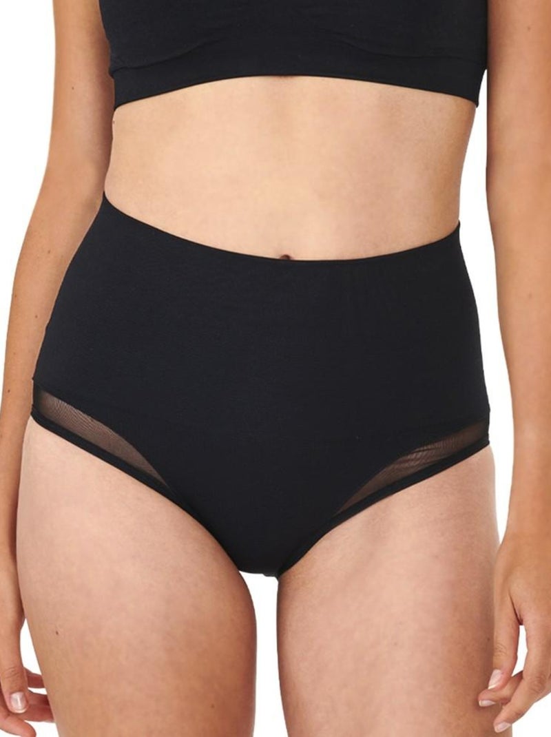 Culotte ceinture minceur en résille So'Slim pour femme Noir - Kiabi