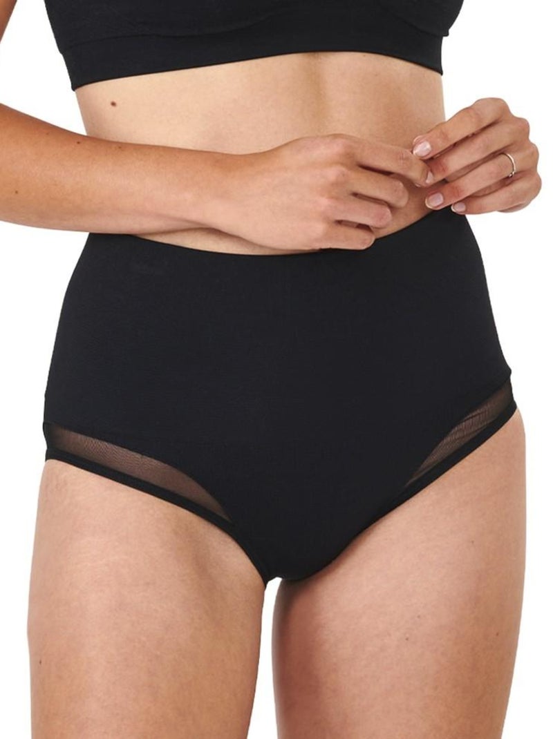 Culotte ceinture minceur en résille So'Slim pour femme Noir - Kiabi