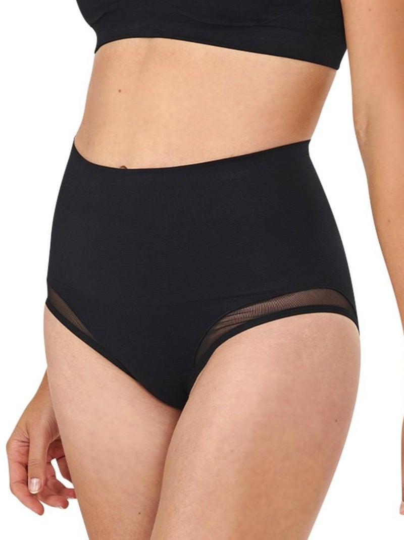 Culotte ceinture minceur en résille So'Slim pour femme Noir - Kiabi