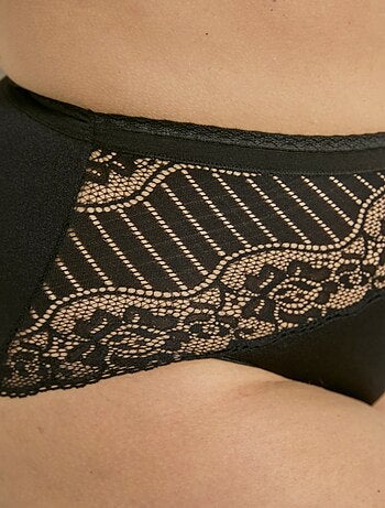 Culotte couvrante dentelle taille haute - lot de 2 - Afibel