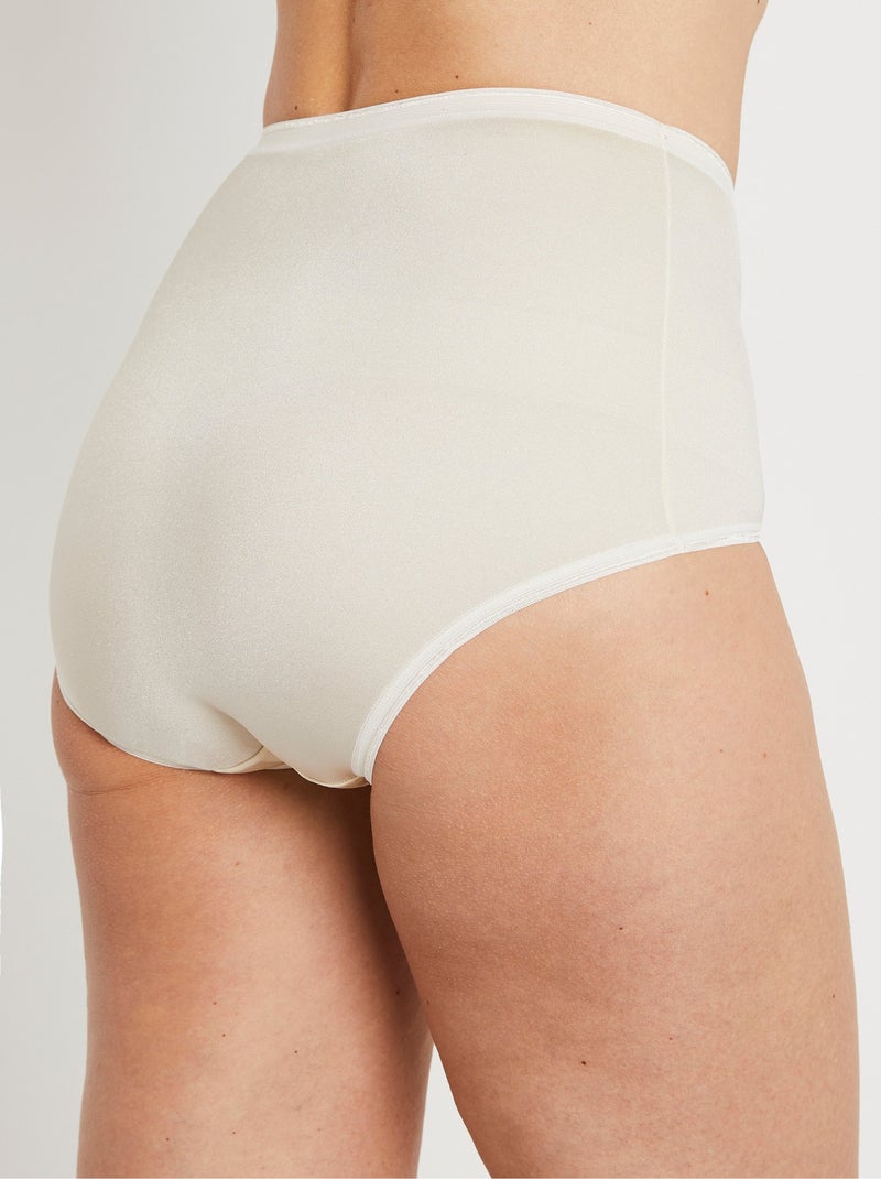 Culotte couvrante taille haute - lot de 2 - Afibel Ivoire - Kiabi