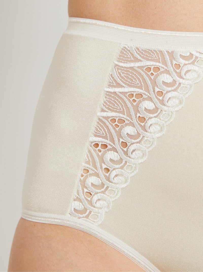 Culotte couvrante taille haute - lot de 2 - Afibel Ivoire - Kiabi
