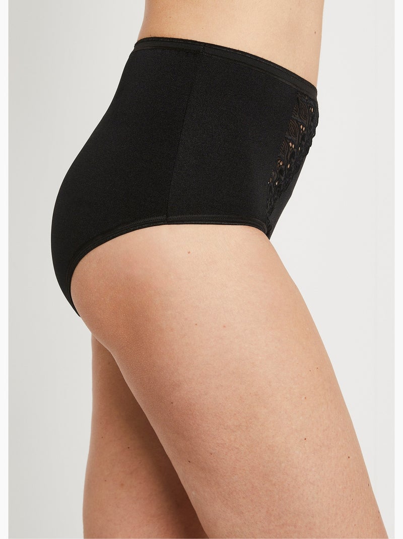 Culotte couvrante taille haute - lot de 2 - Afibel Noir - Kiabi