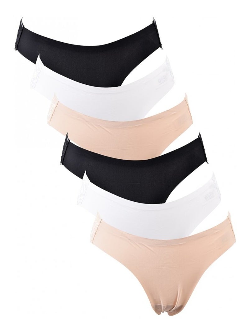 Culotte CXL By LACROIX - Pack de 6 Noir Blanc Noir - Kiabi