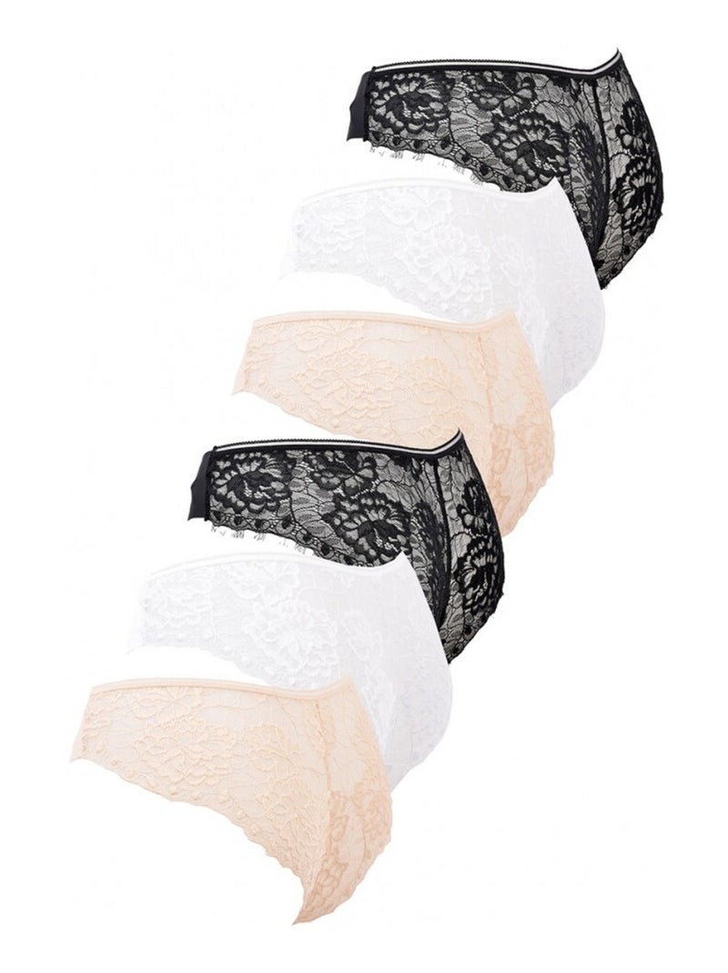 Culotte CXL By LACROIX - Pack de 6 Noir Blanc Noir - Kiabi