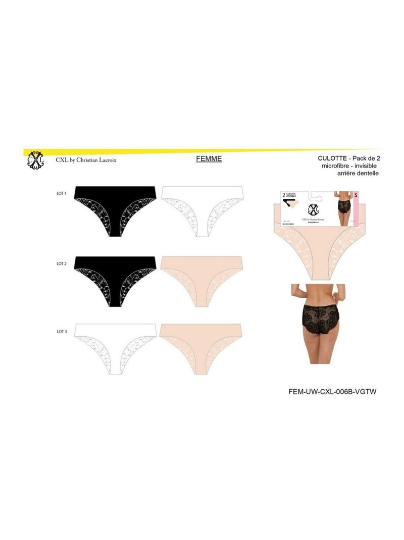 Culotte CXL By LACROIX - Pack de 6 Noir Blanc Noir - Kiabi