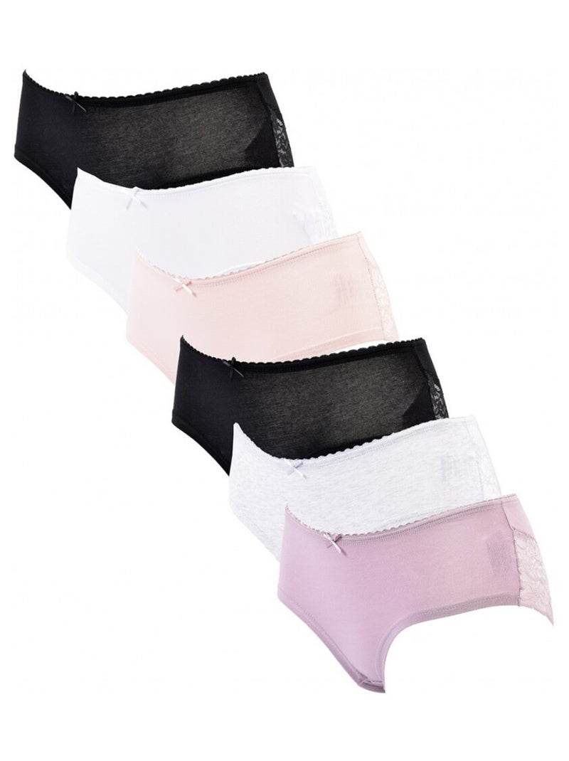 Culotte CXL By LACROIX - Pack de 6 Noir Multicolore Blanc - Kiabi