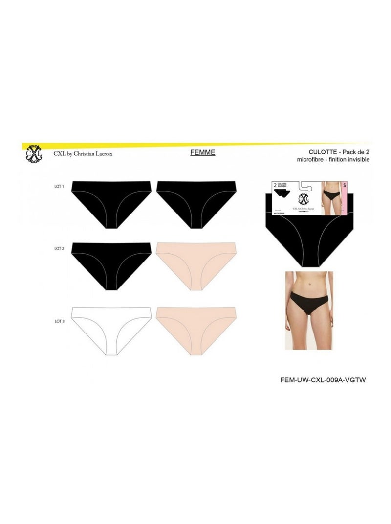 Culotte CXL By LACROIX - Pack de 6 Noir Multicolore Noir - Kiabi