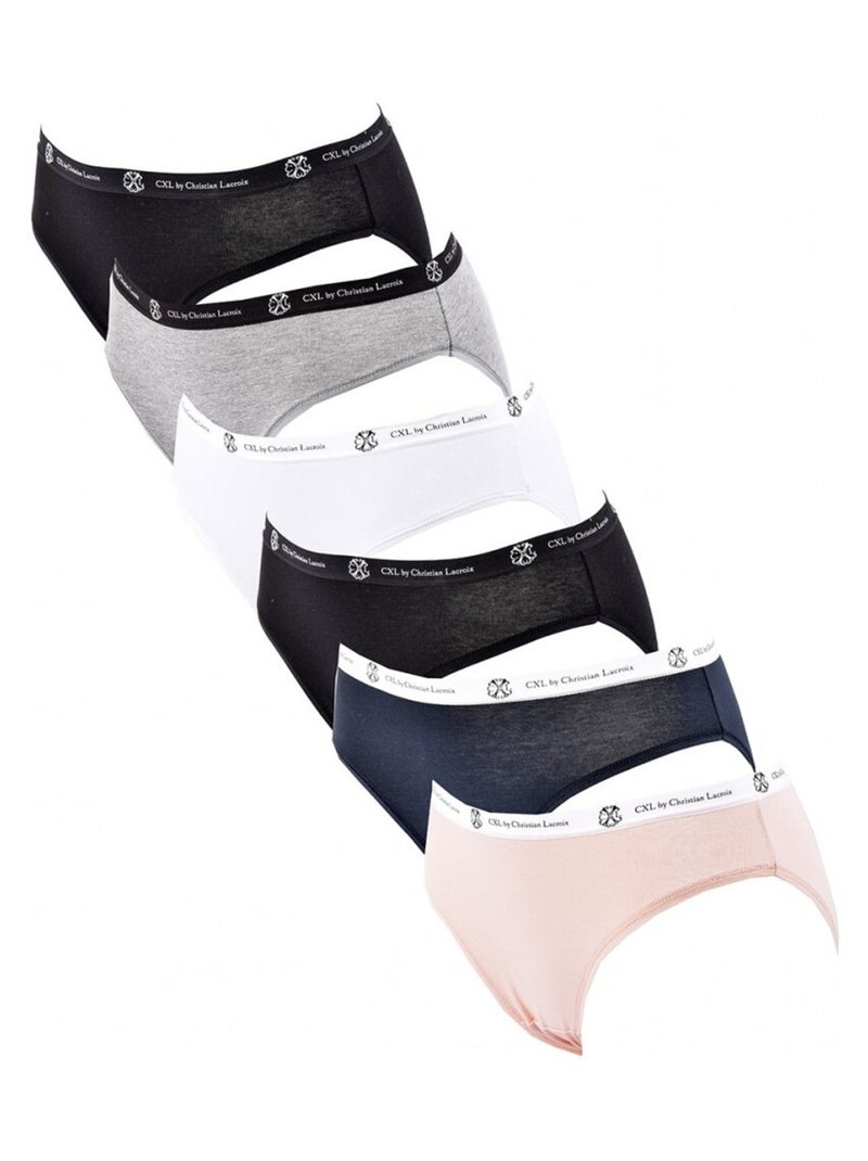 Culotte CXL By LACROIX X6 - Pack de 6 Noir Gris clair Blanc - Kiabi