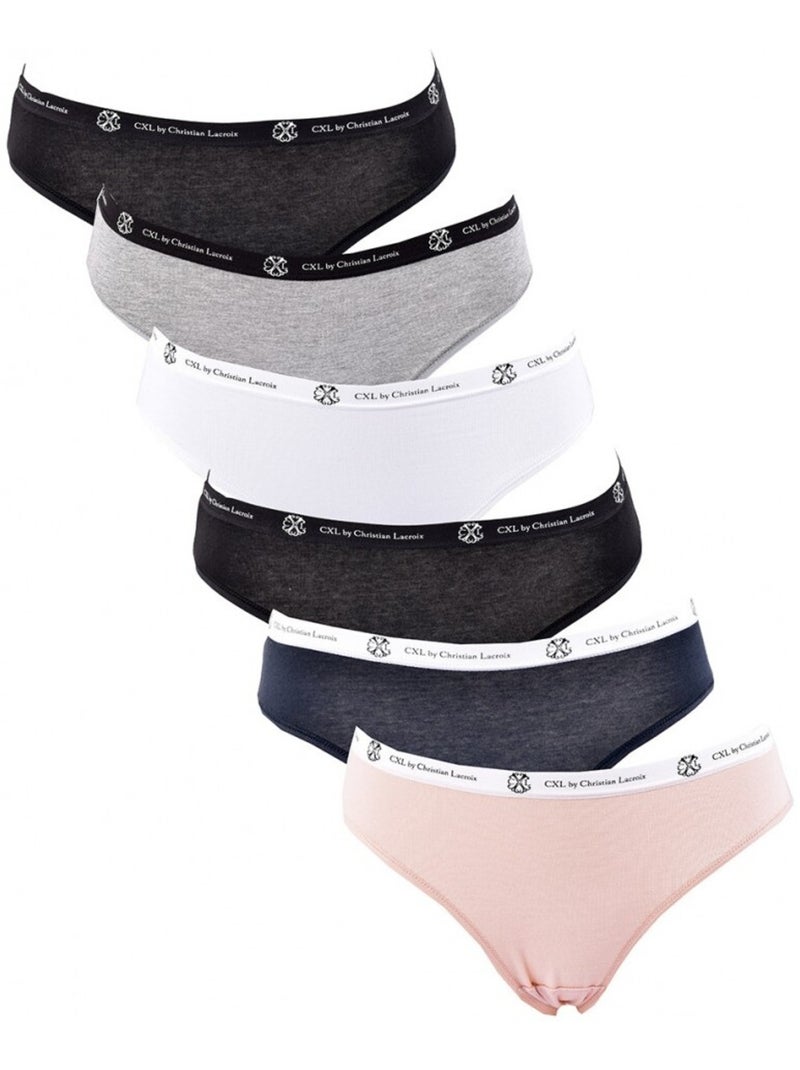 Culotte CXL By LACROIX X6 - Pack de 6 Noir Gris clair Blanc - Kiabi