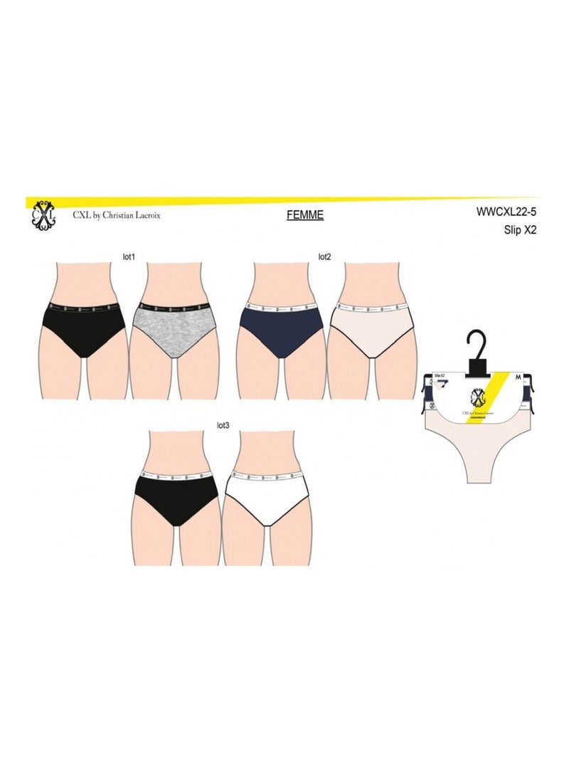 Culotte CXL By LACROIX X6 - Pack de 6 Noir Gris clair Blanc - Kiabi