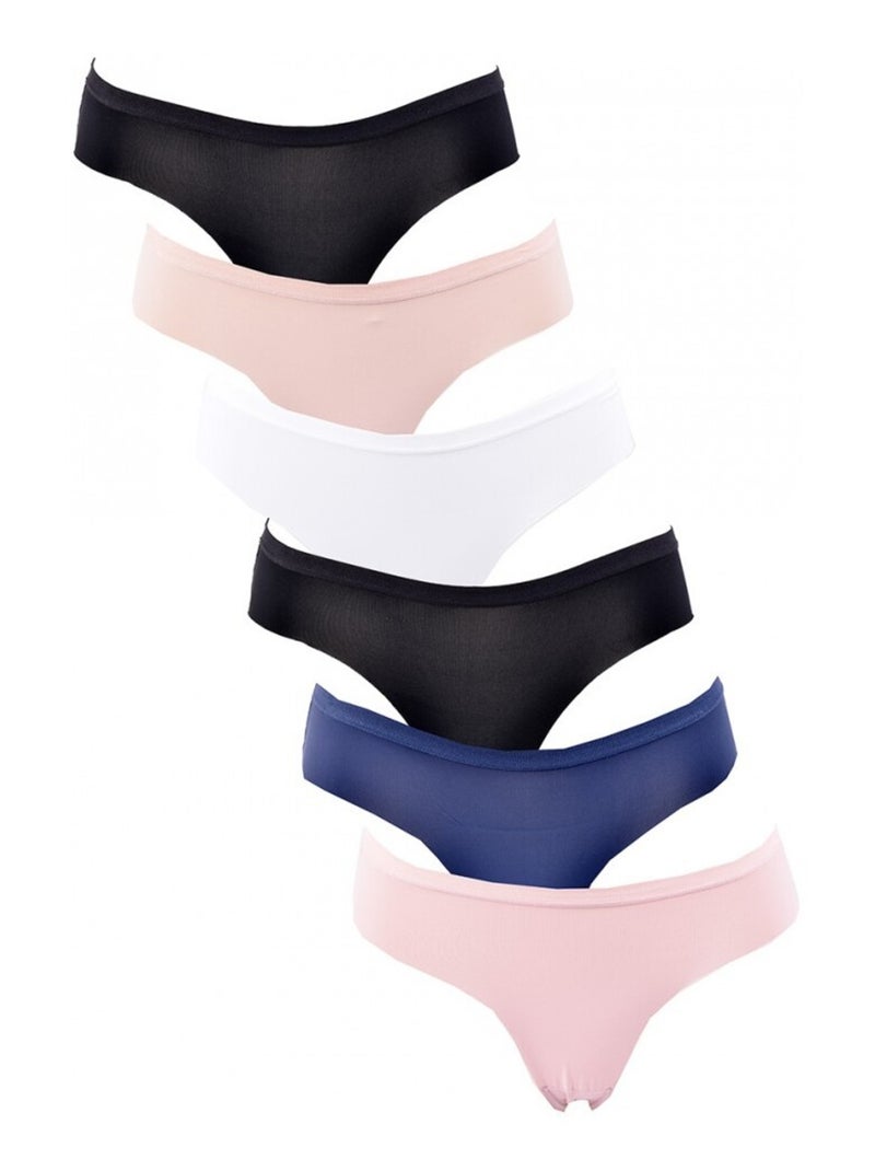 Culotte CXL By LACROIX X6 - Pack de 6 Noir Rose clair Blanc - Kiabi