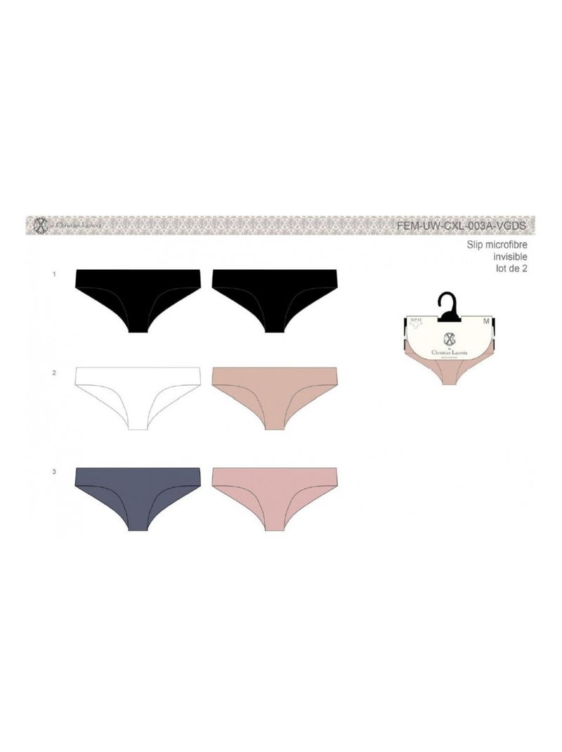 Culotte CXL By LACROIX X6 - Pack de 6 Noir Rose clair Blanc - Kiabi