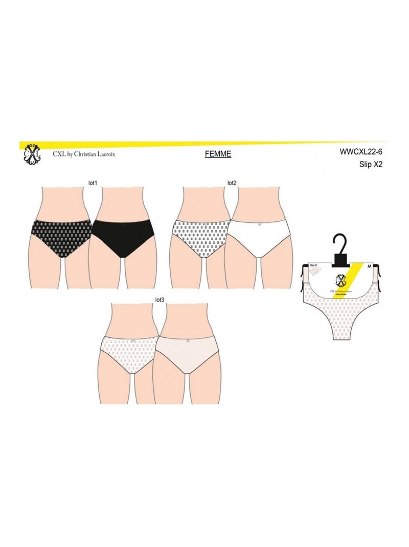 Culotte CXL By LACROIX X6 - Pack de 6 Noir Rose clair Gris - Kiabi