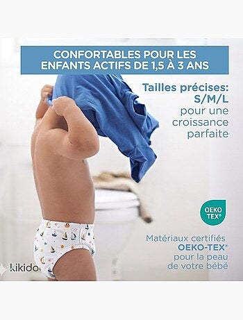 Culotte d’apprentissage lavable - coton étanche anti-fuite - kikido