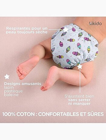 Culotte d’apprentissage lavable - coton étanche anti-fuite - kikido