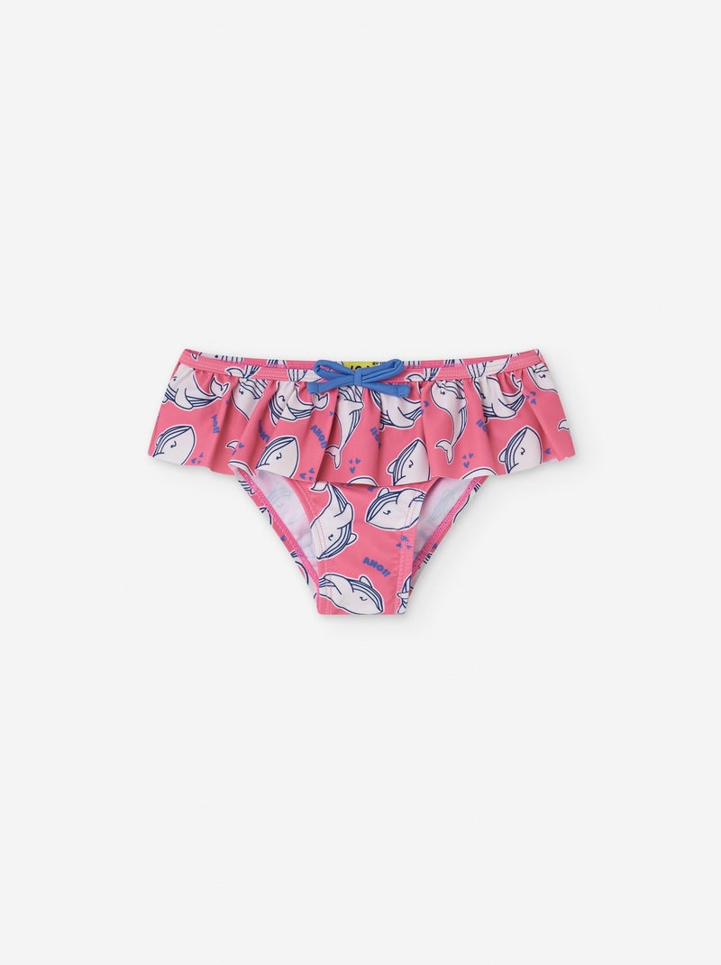 Culotte de Bain à Volants Rose - Kiabi