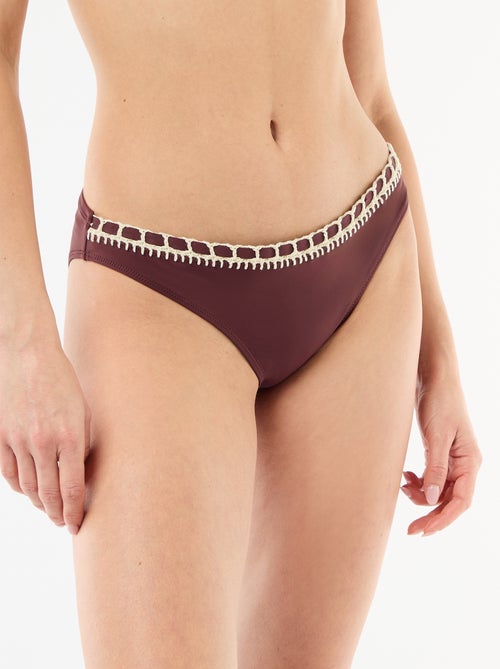 Culotte de bain avec bords macramé - Kiabi