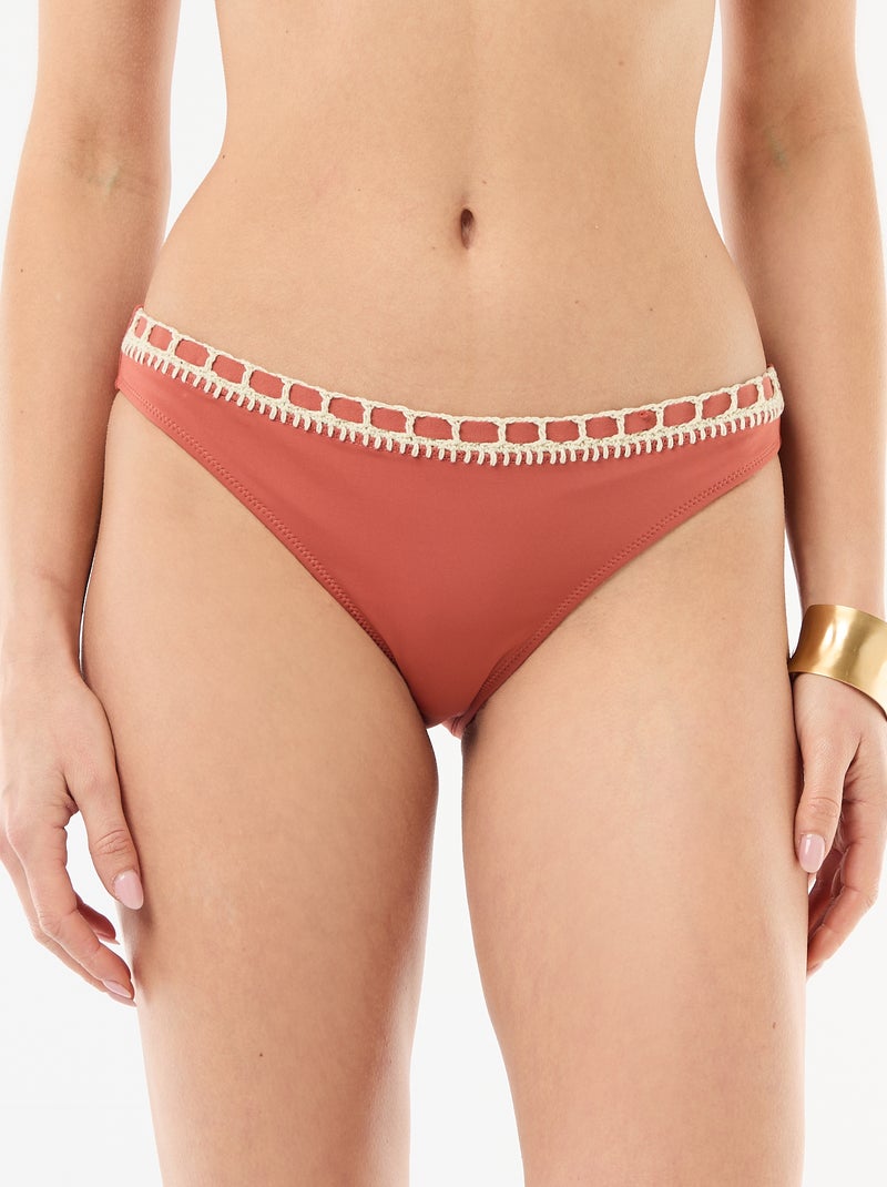 Culotte de bain avec bords macramé Orange - Kiabi