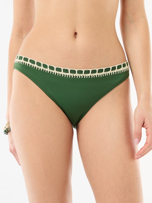 Culotte de bain avec bords macramé - Kiabi