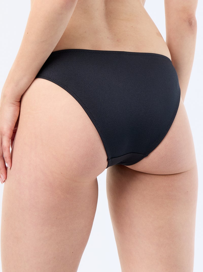 Culotte de bain avec fleur en relief Noir - Kiabi