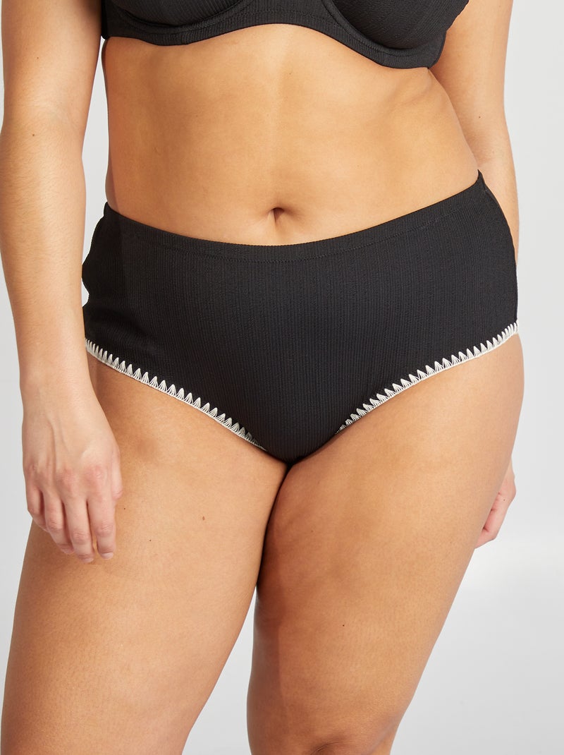 Culotte de bain bicolore noir - Kiabi
