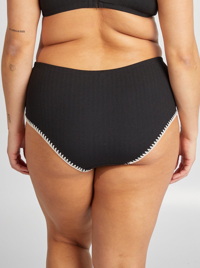 Culotte de bain bicolore noir - Kiabi