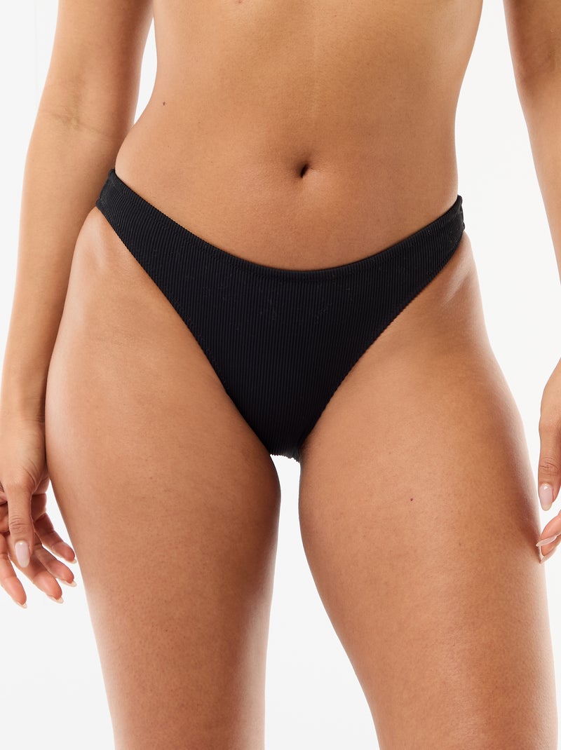 Culotte de bain en maille texturée Noir - Kiabi
