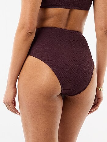 Culotte de bain gaufrée taille haute