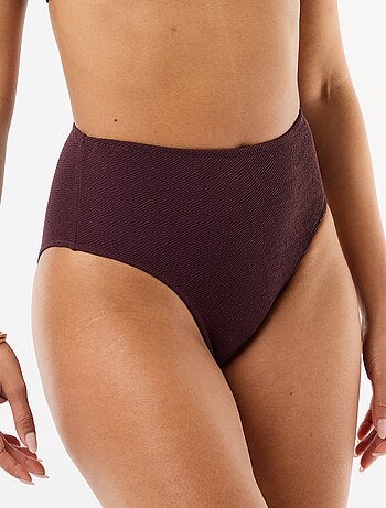 Culotte de bain gaufrée taille haute