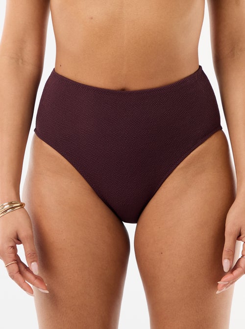 Culotte de bain gaufrée taille haute - Kiabi