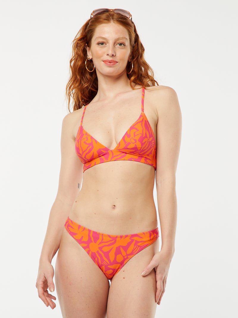 Culotte de bain imprimé feuillage Rose/orange - Kiabi