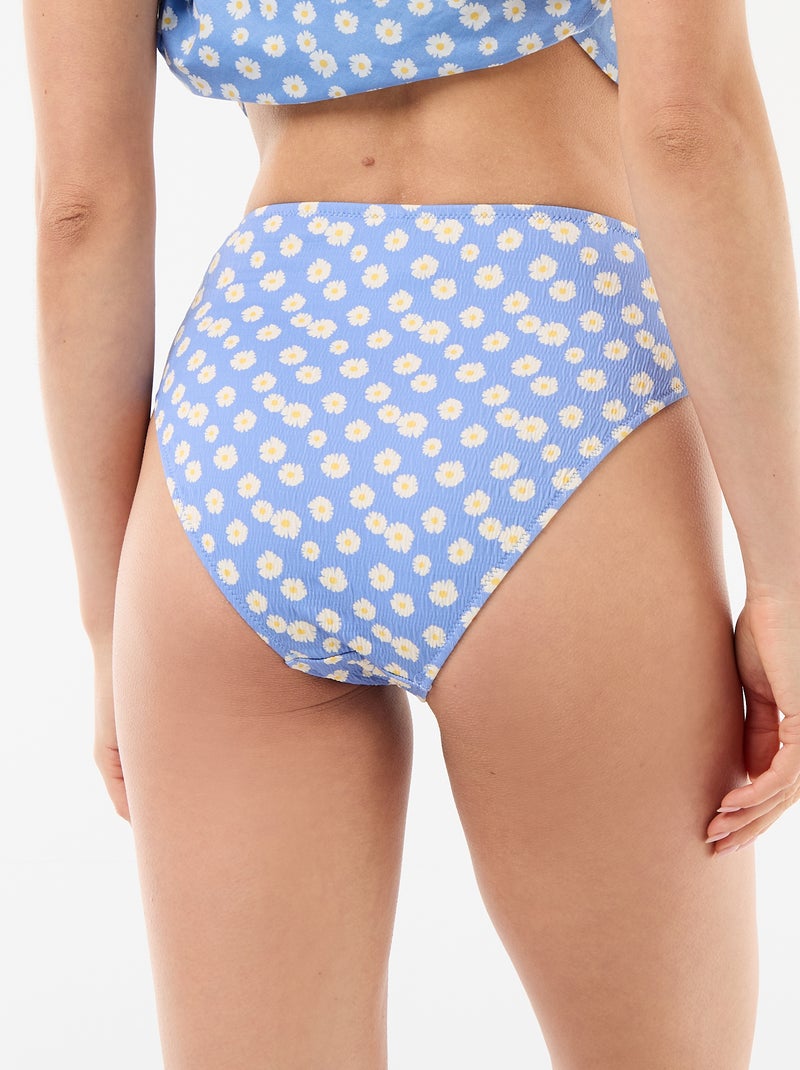 Culotte de bain imprimé fleuris taille haute Bleu - Kiabi