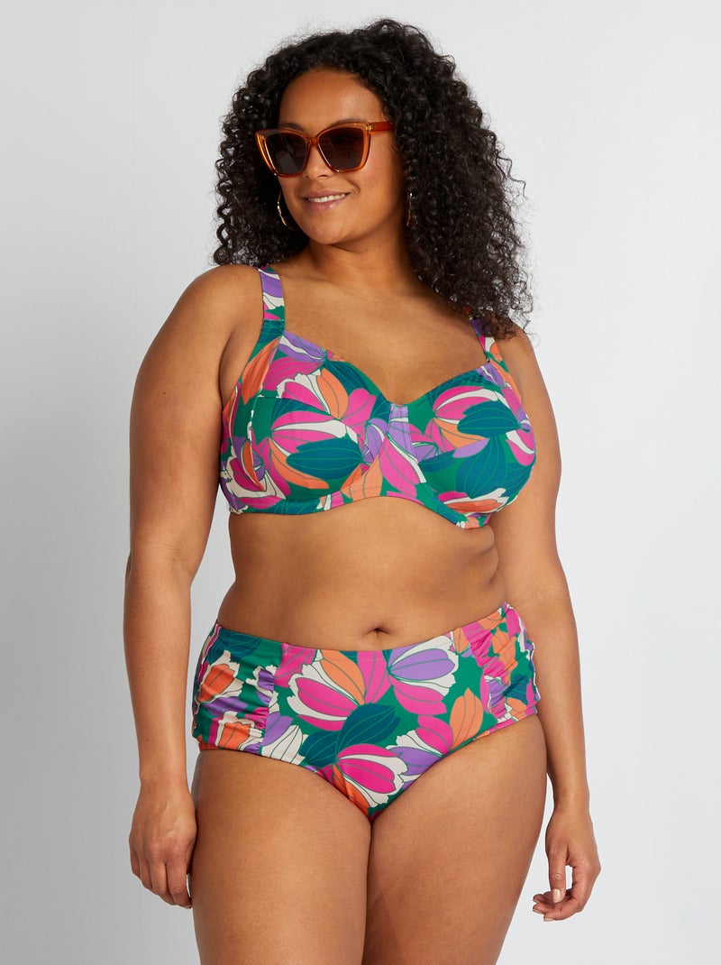 Culotte de bain imprimé maxi-fleurs Vert - Kiabi